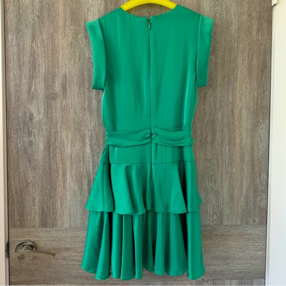 BCBGMAXAZRIA Satin Ruffle Mini Dress - Picture 5 of 7